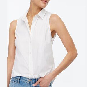 🤍 J.Crew Factory Sleeveless Cotton Poplin Shirt Signature Fit - New 🤍